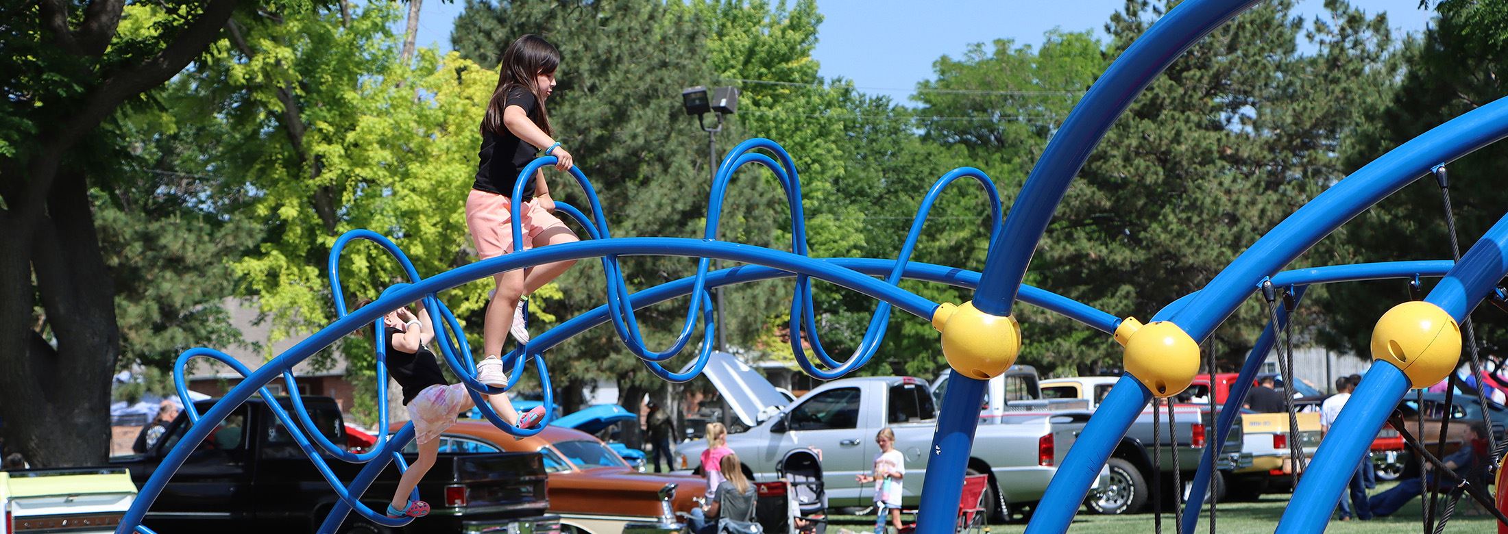Kids playing on playground