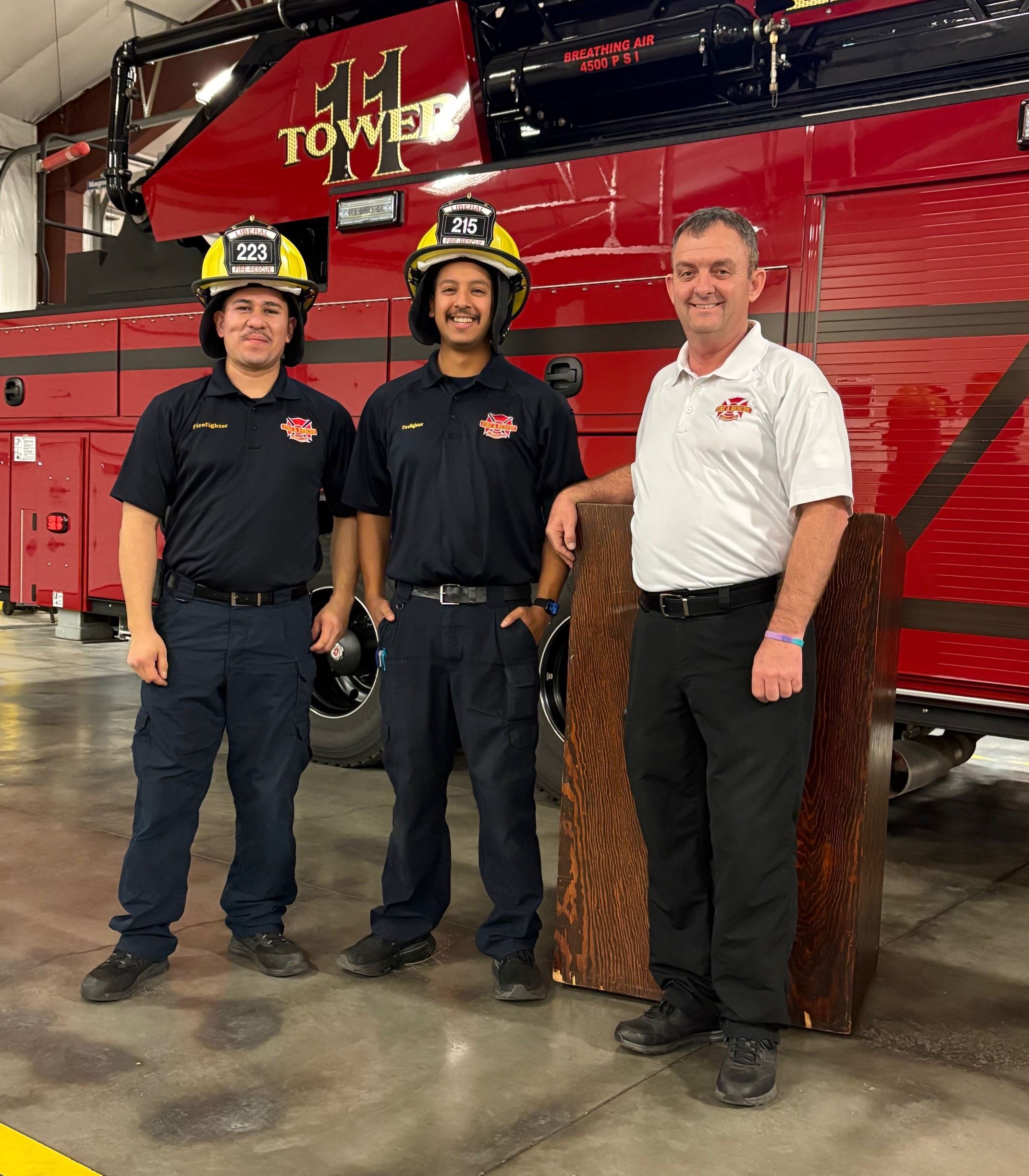 Jaime Lamas and Jesus Valencia with their Firefighter 1 Traditional Helmets
